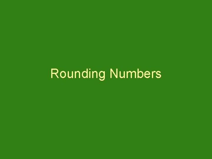 Rounding Numbers 