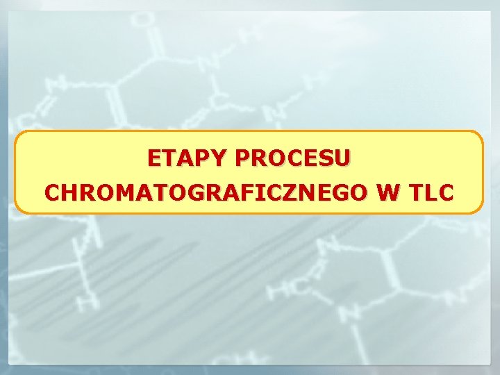 ETAPY PROCESU CHROMATOGRAFICZNEGO W TLC 