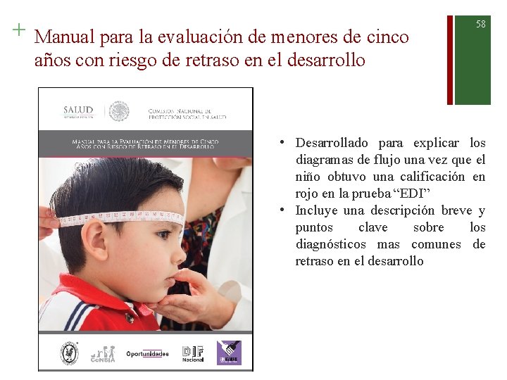 + Manual para la evaluación de menores de cinco años con riesgo de retraso