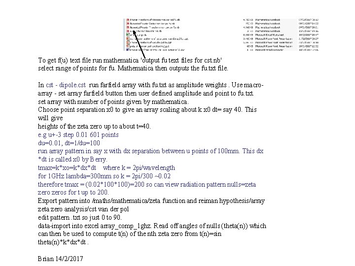 To get f(u) text file run mathematica 'output fu text files for cst. nb'