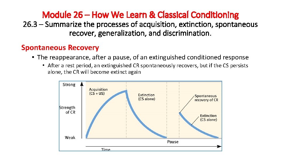 Module 26 – How We Learn & Classical Conditioning 26. 3 – Summarize the