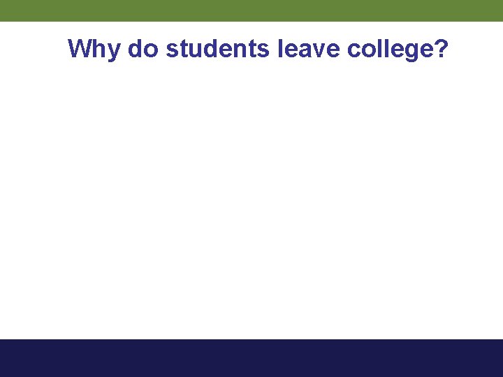 Why do students leave college? 