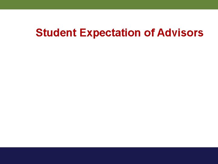 Student Expectation of Advisors 