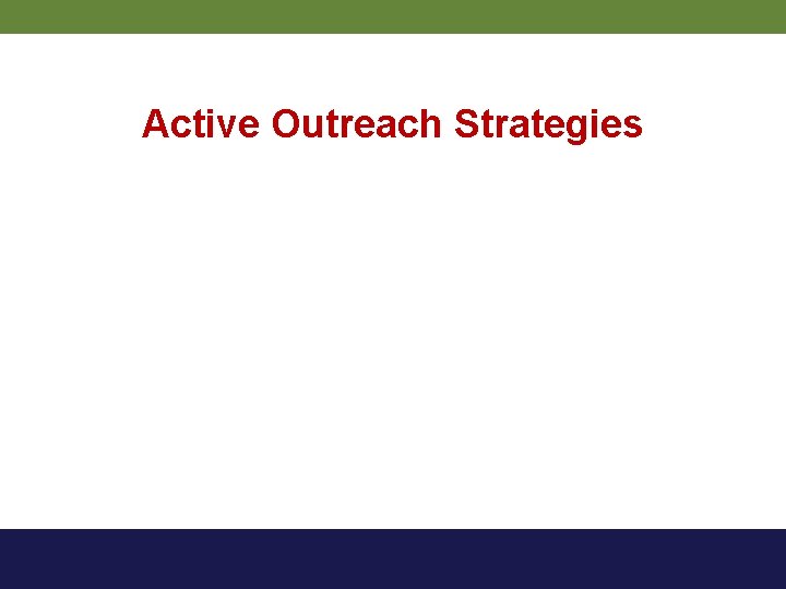 Active Outreach Strategies 