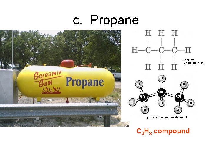 c. Propane C 3 H 8 compound 