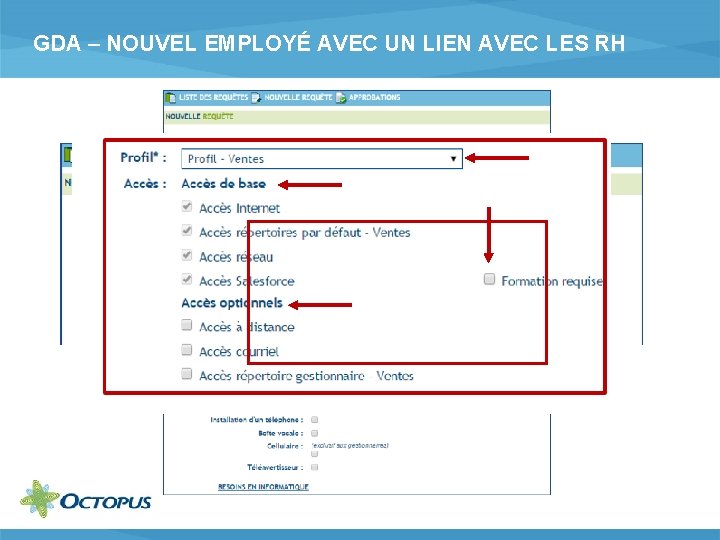 GDA – NOUVEL EMPLOYÉ AVEC UN LIEN AVEC LES RH 