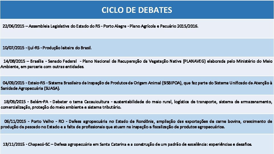 CICLO DE DEBATES 22/06/2015 – Assembleia Legislativa do Estado do RS - Porto Alegre