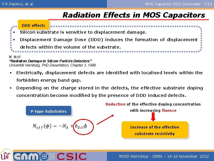 F. R. Palomo, et al. MOS Capacitor DDD Dosimeter 7/13 Radiation Effects in MOS