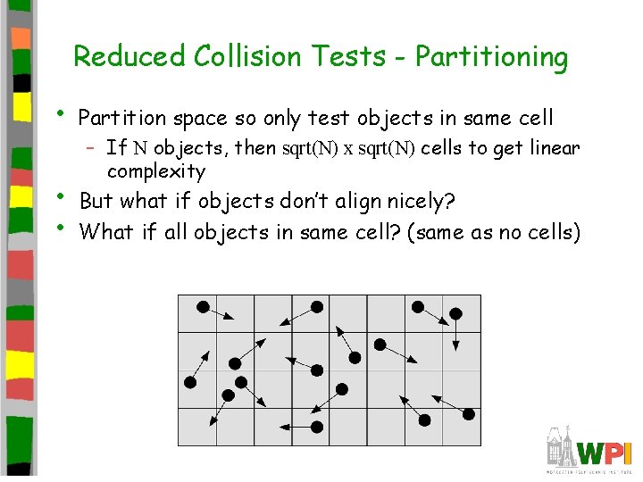 Reduced Collision Tests - Partitioning • Partition space so only test objects in same