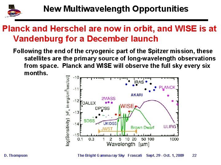 New Multiwavelength Opportunities Planck and Herschel are now in orbit, and WISE is at New Multiwavelength Opportunities Planck and Herschel are now in orbit, and WISE is at
