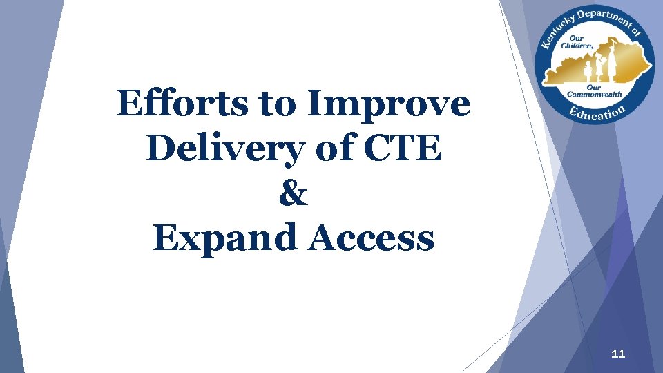 Efforts to Improve Delivery of CTE & Expand Access 11 Efforts to Improve Delivery of CTE & Expand Access 11