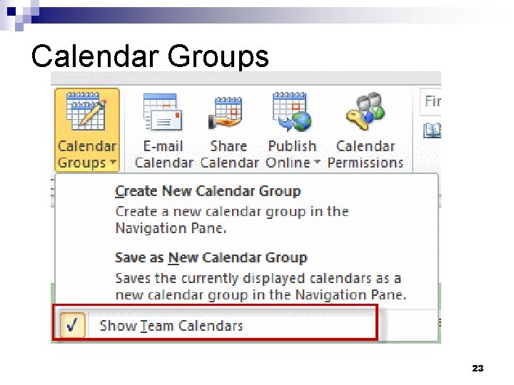 Calendar Groups 23 