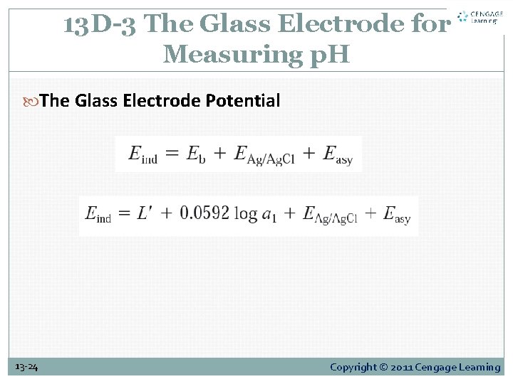 13 D-3 The Glass Electrode for Measuring p. H The Glass Electrode Potential 13