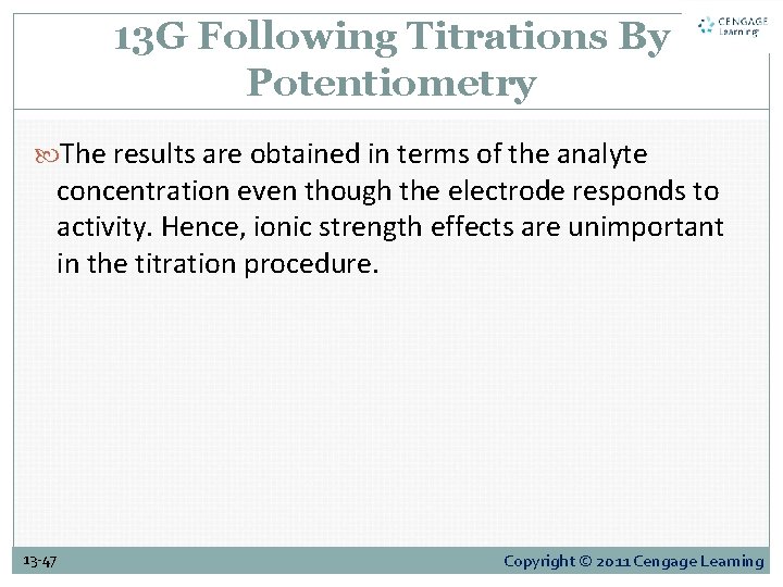 13 G Following Titrations By Potentiometry The results are obtained in terms of the