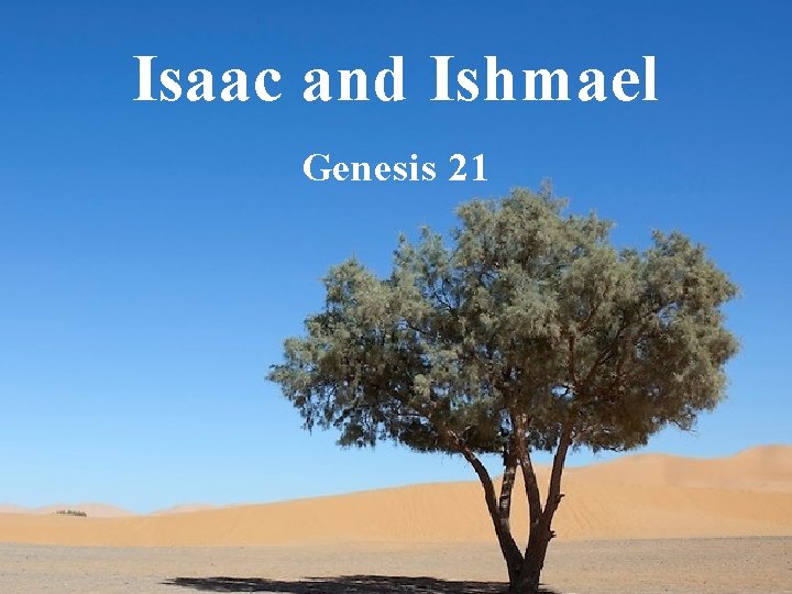 Isaac and Ishmael Genesis 21 