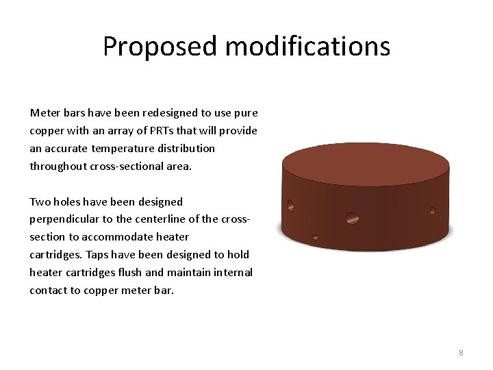 Proposed modifications Meter bars have been redesigned to use pure copper with an array