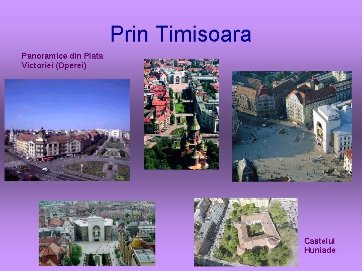 Prin Timisoara Panoramice din Piata Victoriei (Operei) Castelul Huniade 