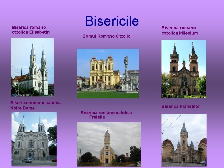 Biserica romano catolica Elisabetin Biserica romano catolica Notre Dame Bisericile Domul Romano Catolic Biserica