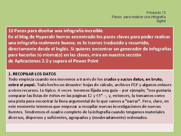 Producto 13 Pasos para realizar una infografía digital 10 Pasos para diseñar una infografía