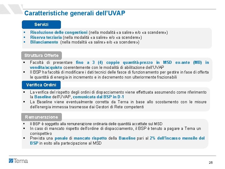 Caratteristiche generali dell’UVAP Servizi § § § Risoluzione delle congestioni (nella modalità «a salire» Caratteristiche generali dell’UVAP Servizi § § § Risoluzione delle congestioni (nella modalità «a salire»