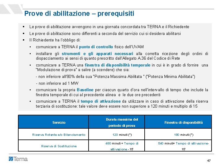 Prove di abilitazione – prerequisiti § Le prove di abilitazione avvengono in una giornata Prove di abilitazione – prerequisiti § Le prove di abilitazione avvengono in una giornata