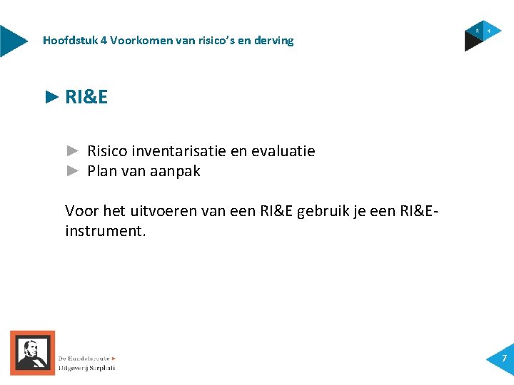 Hoofdstuk 4 Voorkomen van risico’s en derving ► RI&E ► Risico inventarisatie en evaluatie