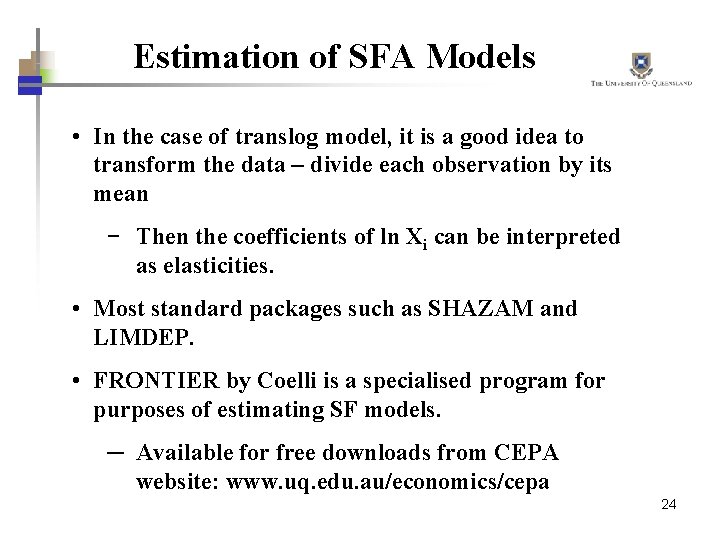 Efficiency And Productivity Measurement Stochastic Frontier Analysis D