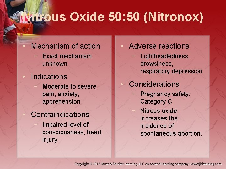 Nitrous Oxide 50: 50 (Nitronox) • Mechanism of action − Exact mechanism unknown •