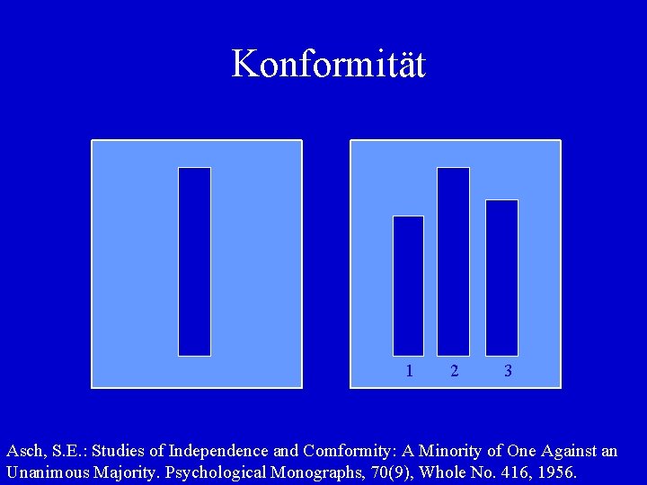 Konformität 1 2 3 Asch, S. E. : Studies of Independence and Comformity: A