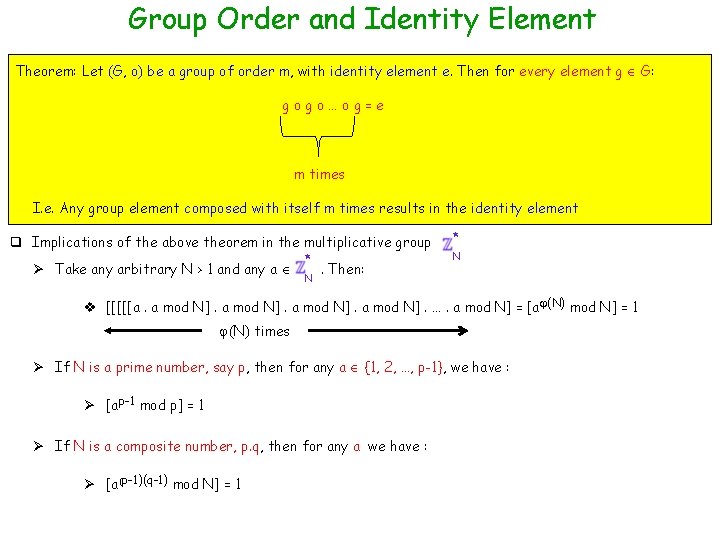 Group Order and Identity Element Theorem: Let (G, o) be a group of order