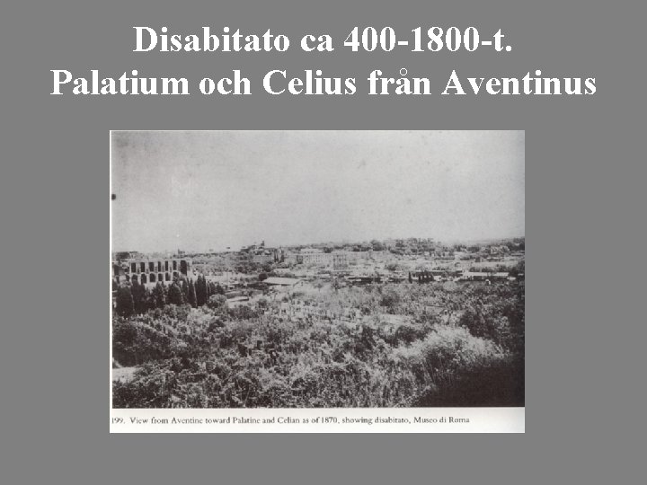 Disabitato ca 400 -1800 -t. Palatium och Celius från Aventinus 