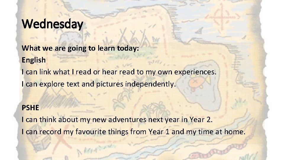 Wednesday What we are going to learn today: English I can link what I Wednesday What we are going to learn today: English I can link what I