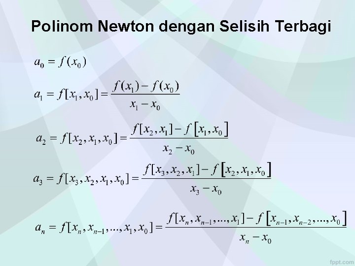 Polinom Newton dengan Selisih Terbagi 
