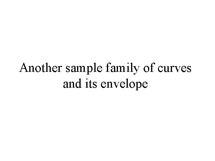 Another sample family of curves and its envelope 