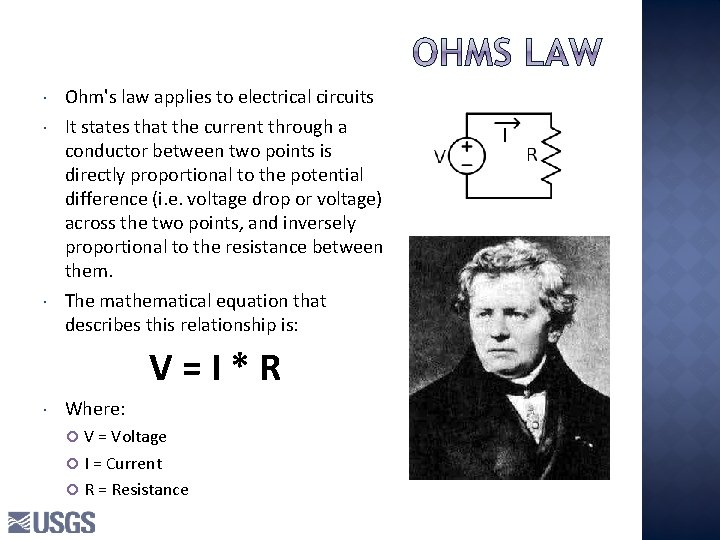 Ohm's law applies to electrical circuits It states that the current through a Ohm's law applies to electrical circuits It states that the current through a