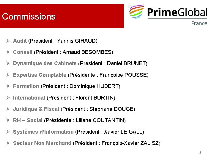Commissions Ø Audit (Président : Yannis GIRAUD) Ø Conseil (Président : Arnaud BESOMBES) Ø Commissions Ø Audit (Président : Yannis GIRAUD) Ø Conseil (Président : Arnaud BESOMBES) Ø