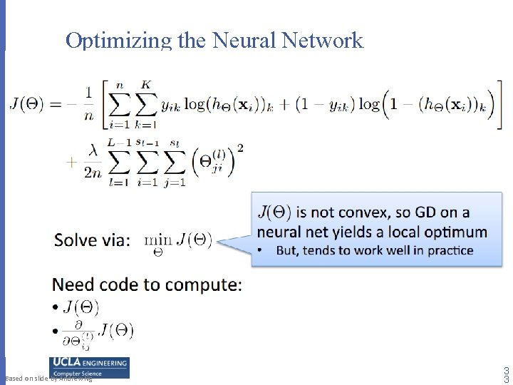 Optimizing the Neural Network Based on slide by Andrew Ng 3 3 Optimizing the Neural Network Based on slide by Andrew Ng 3 3