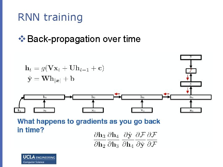 RNN training v Back-propagation over time RNN training v Back-propagation over time