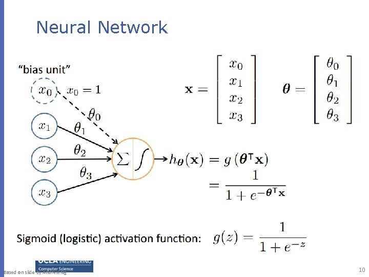 Neural Network Based on slide by Andrew Ng 10 Neural Network Based on slide by Andrew Ng 10