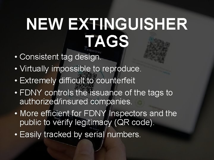 NEW EXTINGUISHER TAGS • Consistent tag design. • Virtually impossible to reproduce. • Extremely NEW EXTINGUISHER TAGS • Consistent tag design. • Virtually impossible to reproduce. • Extremely
