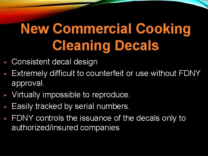 New Commercial Cooking Cleaning Decals § § § Consistent decal design Extremely difficult to New Commercial Cooking Cleaning Decals § § § Consistent decal design Extremely difficult to