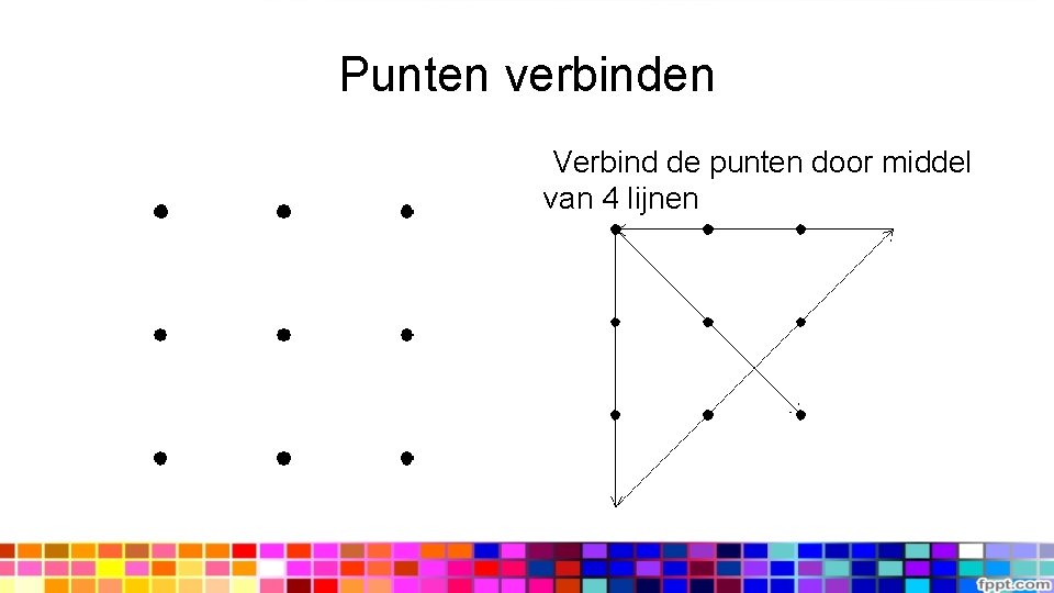 Punten verbinden Verbind de punten door middel van 4 lijnen 