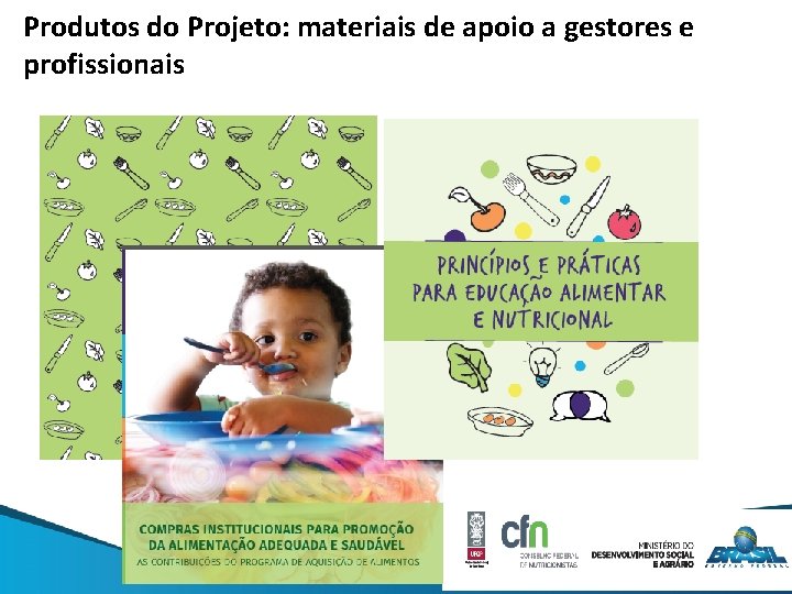 Produtos do Projeto: materiais de apoio a gestores e profissionais 