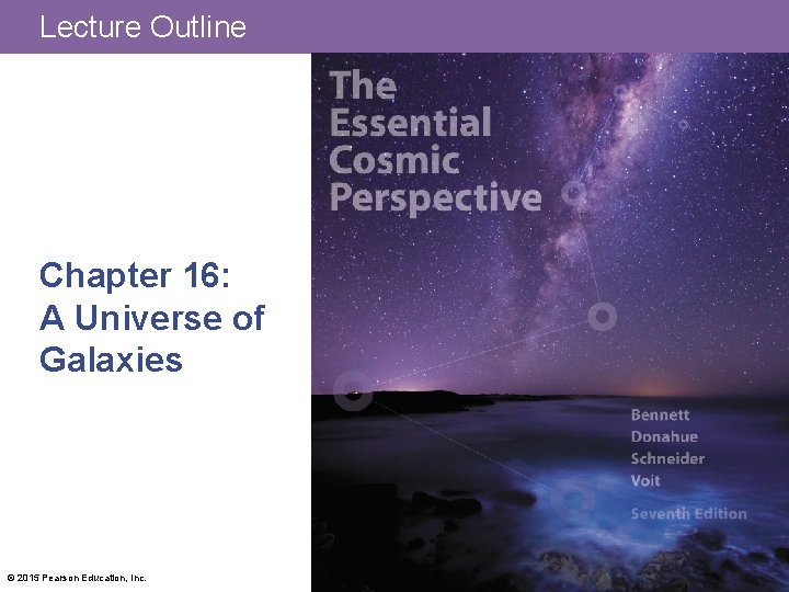 Lecture Outline Chapter 16: A Universe of Galaxies © 2015 Pearson Education, Inc. 