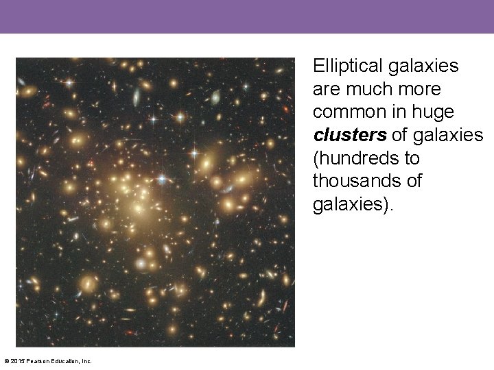 Elliptical galaxies are much more common in huge clusters of galaxies (hundreds to thousands