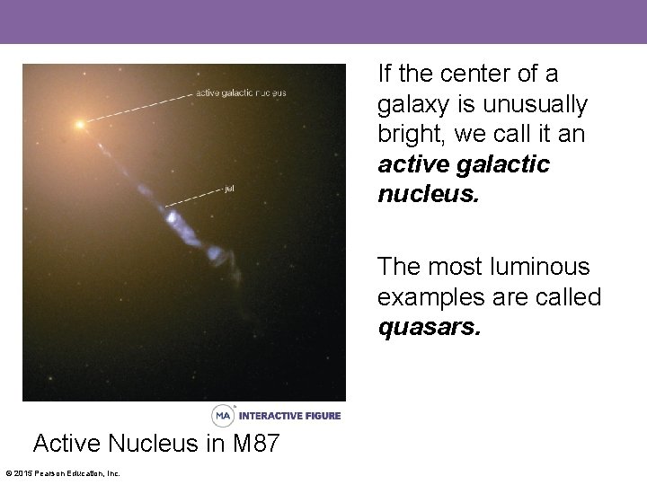 If the center of a galaxy is unusually bright, we call it an active