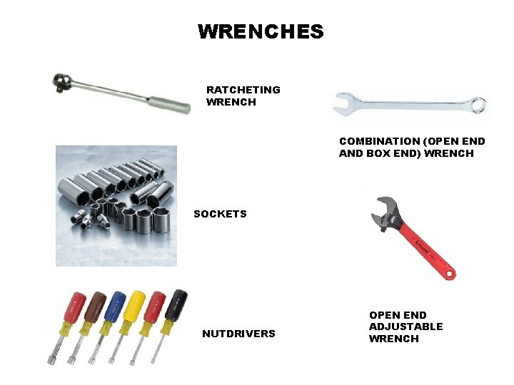 WRENCHES RATCHETING WRENCH COMBINATION (OPEN END AND BOX END) WRENCH SOCKETS NUTDRIVERS OPEN END