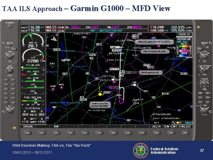 TAA ILS Approach – Garmin G 1000 – MFD View Pilot Decision Making: TAA TAA ILS Approach – Garmin G 1000 – MFD View Pilot Decision Making: TAA