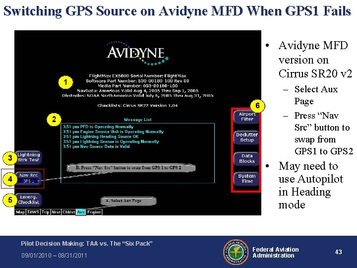 Switching GPS Source on Avidyne MFD When GPS 1 Fails • Avidyne MFD version Switching GPS Source on Avidyne MFD When GPS 1 Fails • Avidyne MFD version