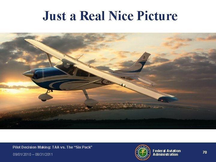 Just a Real Nice Picture Pilot Decision Making: TAA vs. The “Six Pack” 09/01/2010 Just a Real Nice Picture Pilot Decision Making: TAA vs. The “Six Pack” 09/01/2010